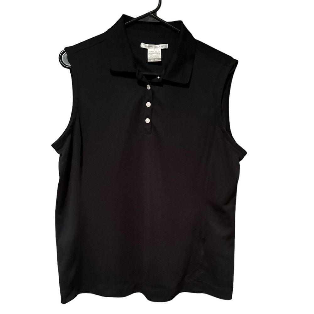 Nike Golf Black Sleveless Golfing Shirt Dri Fit Size XLarge